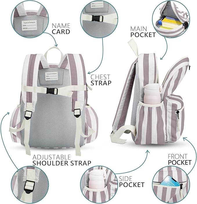 Corduroy Kids Backpack for Boys 6-10: Boys Girls Backpacks for Elementary Kindergarten 15” H Fit Folder