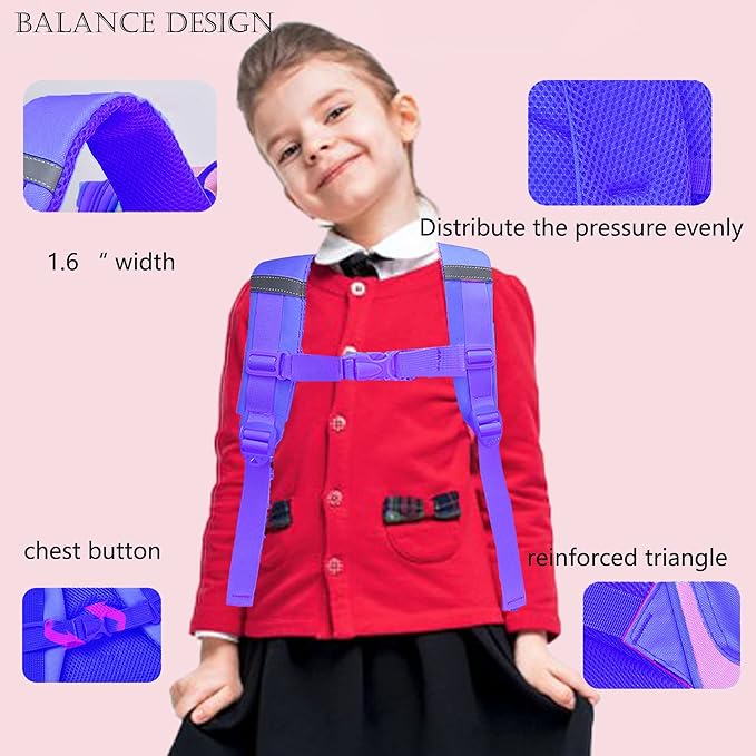 HT HONOR . TRUST Kids Backpack for Girls Kindergarten Girls Backpacks Ages 4-6 Children Preschool Bookbag 15inch School bags 4 5 6 Years Old Mochilas Escolares para Niñas