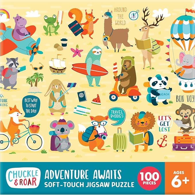 Chuckle & Roar Educational 100 PC Jigsaw Puzzle Adventure Awaits Edition