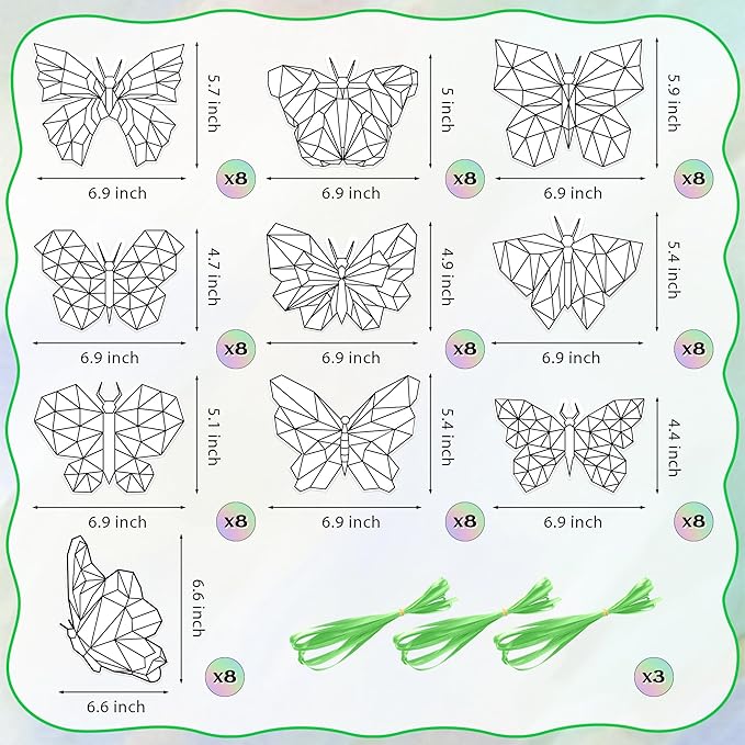 BeYumi 83Pcs Color Your Own Butterfly Kit for Kids DIY Coloring Craft Kit Coloring Spring Butterfly Ornament Geometric Card Decor School Classroom Springtime Party Activity Art Craft Project
