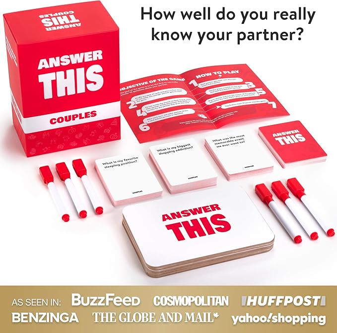 Answer This - Do You Really Know Your Partner? - Couples Game for Adults - 150 Fun & Interactive Conversation Cards for Date Night, Game Night or Valentines – Great Anniversary or Engagement Gift