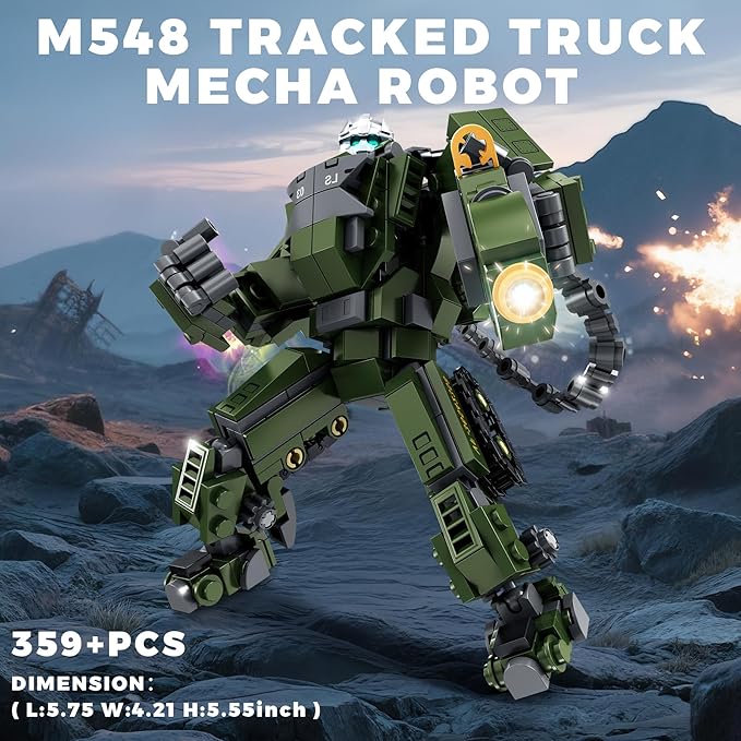 Transforming Mech Robot Building Blocks Set, 4 Kinds of Destroy Warrior City Mecha Action Figure with Weapons, Cool Creative Robots Toys Gift for Teens Boys (1448 PCS)