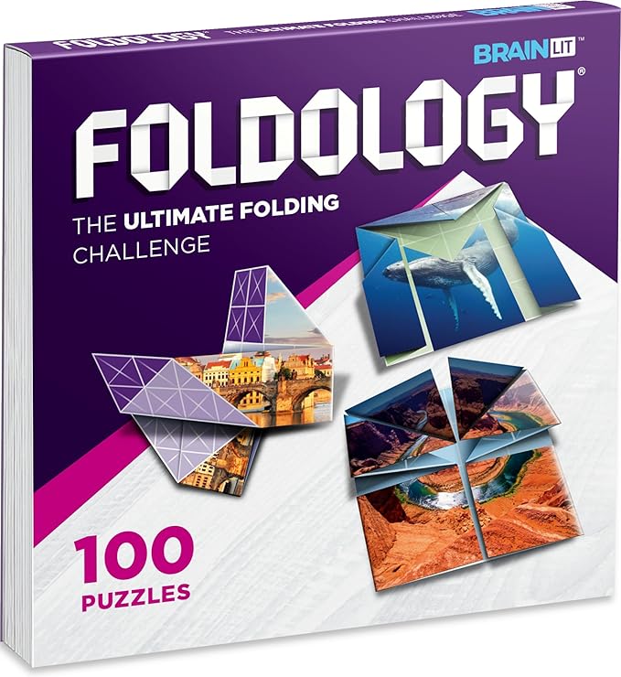 FOLDOLOGY 1&2 Combo Pack - Origami Puzzle Game for Kids, Teens, & Adults | Brain-Training, Travel-Friendly, Screen-Free Fun | Unique Gift for Ages 10+ & Puzzle Lovers | 200 Challenges