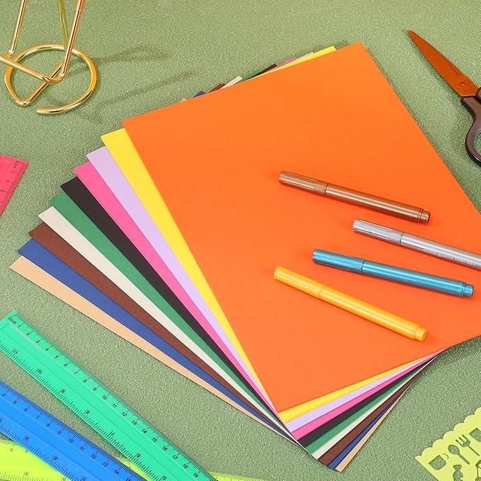 Sherr 1000 Sheets Construction Paper Bulk Colored Cardstock A4 9" x 12" Heavyweight Craft Printer Paper for Kids Bulk School Supplies Art(Bright Color)