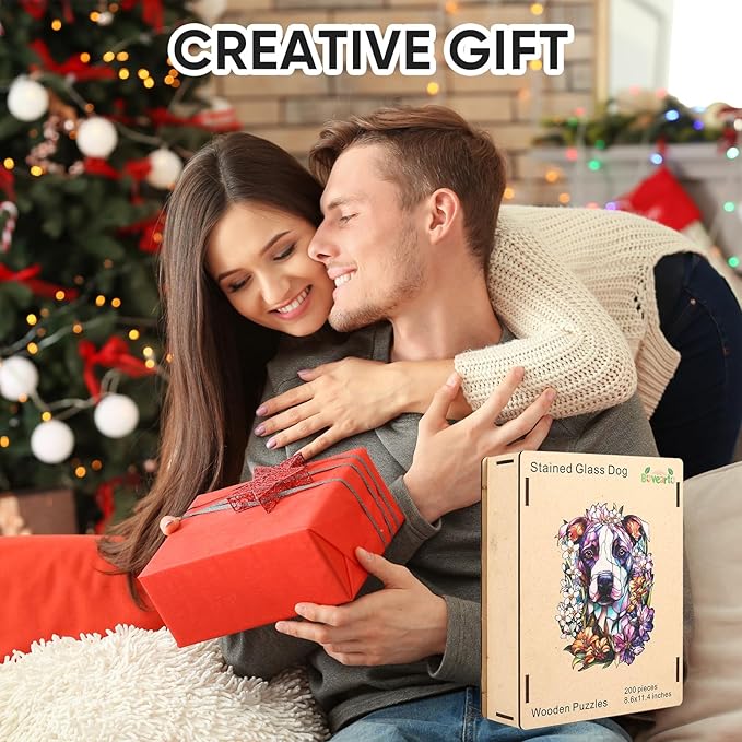 Wooden Puzzles for Adults, 467 Pieces Wooden Dog Jigsaw Puzzles, Animal Unique Shaped Puzzle Gifts for Adults and Kids on Birthday, Thanksgiving, Challenging Family Puzzle Games(12.7"*16.9'')