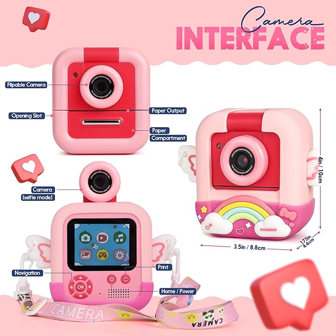 FINcredible Photomaker Kit - Instant Print Camera for Kids Plus DIY Journal Kit for Girls - 150 Pcs Tween Journal & Camera for Girls - 6 7 8 9 10 11 12 13 14 Year Old Girl (Unicorn)