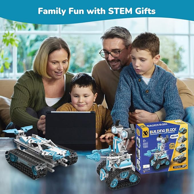 Robot Building Kit with APP/Remote Control STEM Gifts for Boys Age 8-16,Technic Coding Robotic Toys for Kids Birthday, Buildable 5in1 Models with 720 Pieces