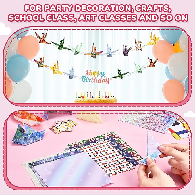 Origami Paper 6x6 Inches - 50 Sheets - Vintage Masterpiece Oil Painting & Impressionist Art, Double-Sided Folding Paper for Adults, Artists & Kids - Ideal for Scrapbooking, Card Making and Crafts