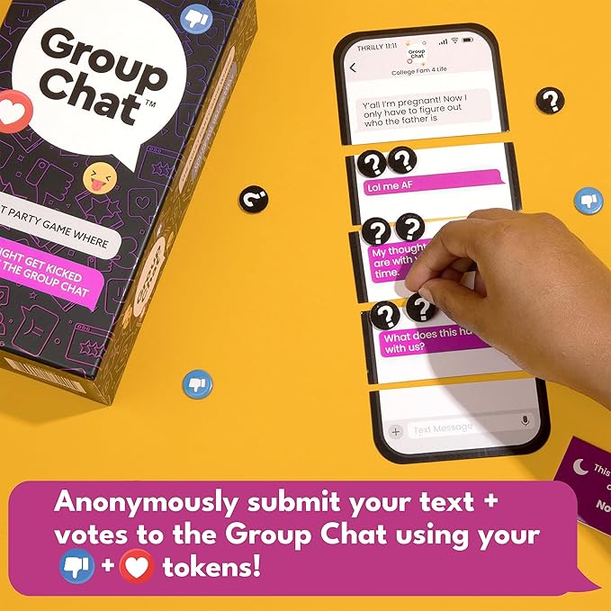 Group Chat Hilarious Text Message Party Game for Adults, Build Wild Group Threads with 400 Cards, Voting Tokens & Do Not Disturb Sign | Fun for Parties
