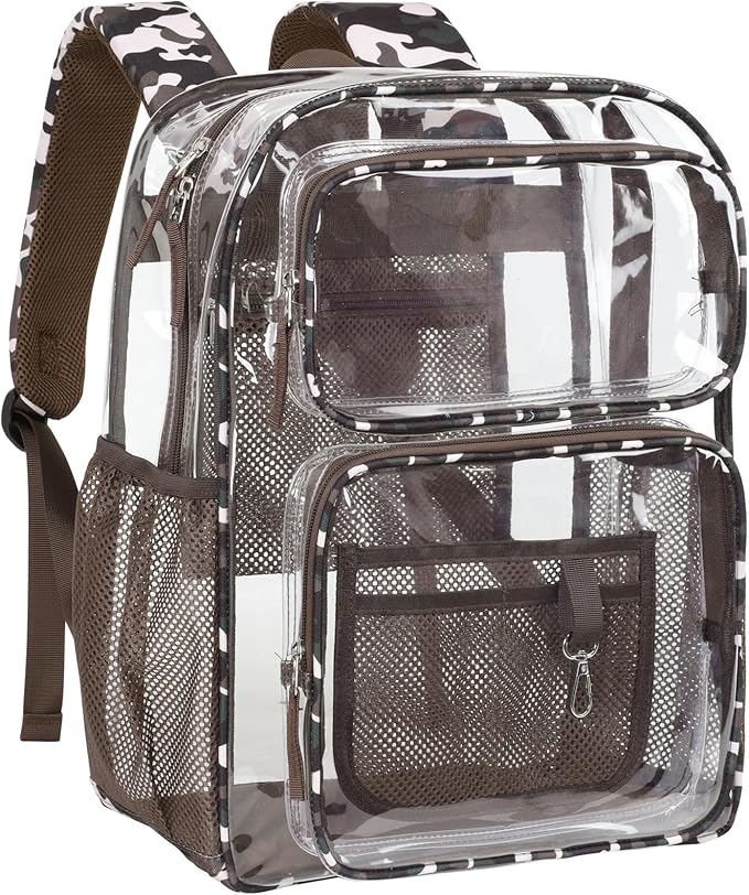 PACKISM Clear Backpack for School - 17 inch Large Heavy Duty Clear Bookbag, See Through PVC Backpacks (for age 12 above)