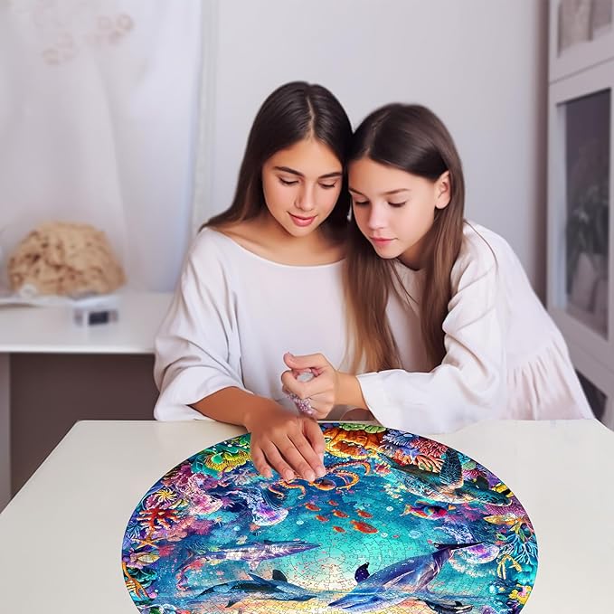 Masseruon 1000 Piece Puzzle for Adults, 26.6 * 26.6in Sea World Puzzle for Adults, 1000 Pieces Jigsaw Puzzles, Adult Puzzles Game, Unique Gift for Women Men