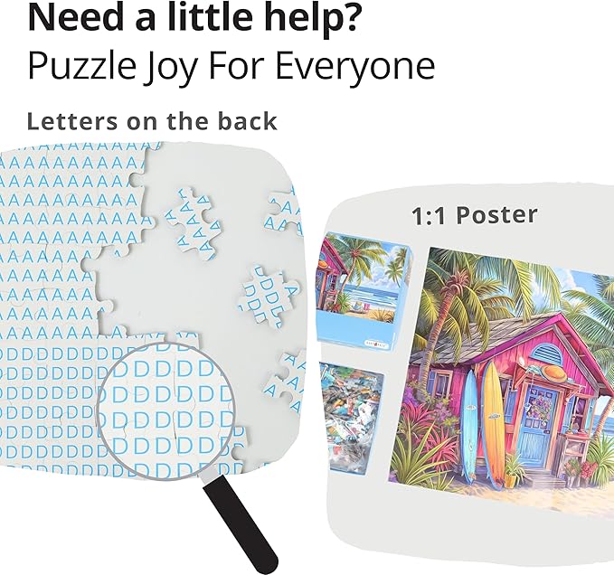 rokt&razo, Surfer Shack, 300 Pieces Jigsaw Puzzles, Moderate Challenge, Kids Puzzles, Family Game Nights, Finish Size 20.5 * 15.0 in