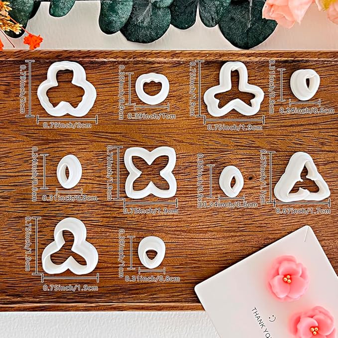 A2-3-1-Handmade Jewelry Pendant Crafting Kit,Flower Plastic Molds Set, DIY Polymer Clay Printing Tools