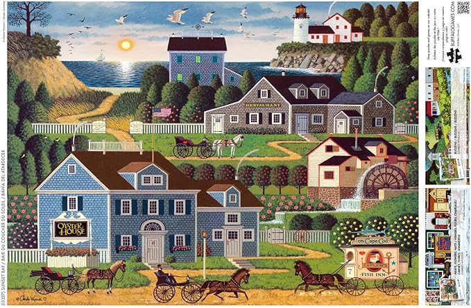 Buffalo Games - Charles Wysocki -Sunset Bay - 1000 Piece Jigsaw Puzzle for Adults -Challenging Puzzle Perfect for Game Nights - Finished Size is 26.75 x 19.75