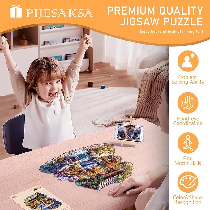 Wooden Puzzles for Adults, Springwell Garden Wood Puzzle Adult, Unique Shape Jigsaw, Wall Art Home Decor (L -13.4 * 13.2in -250 Pieces)