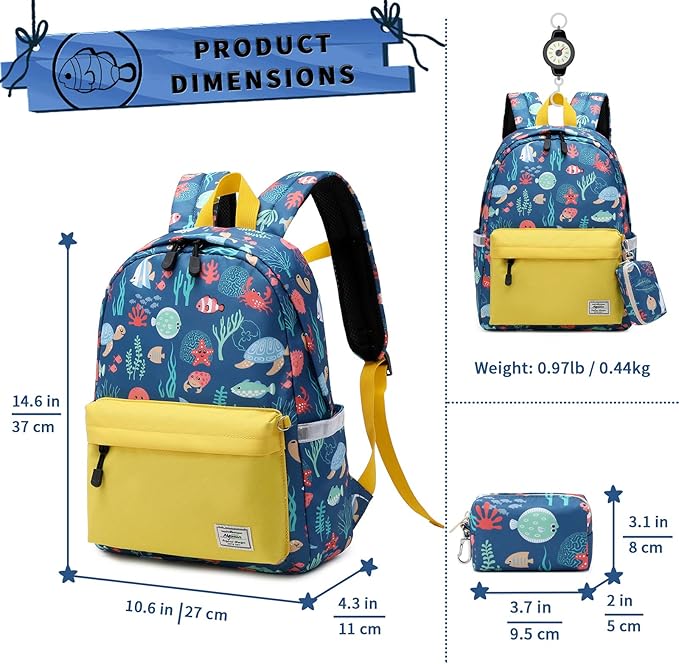 mygreen Toddler Backpack, Kids Backpack for Boys and Girls with Chest Strap