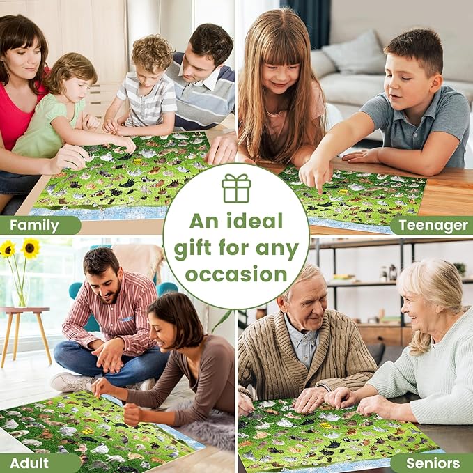 1000 Pieces Puzzles for Adults, Pooping Puppies Puzzle, Dogs Jigsaw Puzzles 1000 Pieces, Funny Gifts for Dog Lovers Friends, Perfect White Elephant Gag Gift, Dog Puzzle as Funny Home Party Decorations