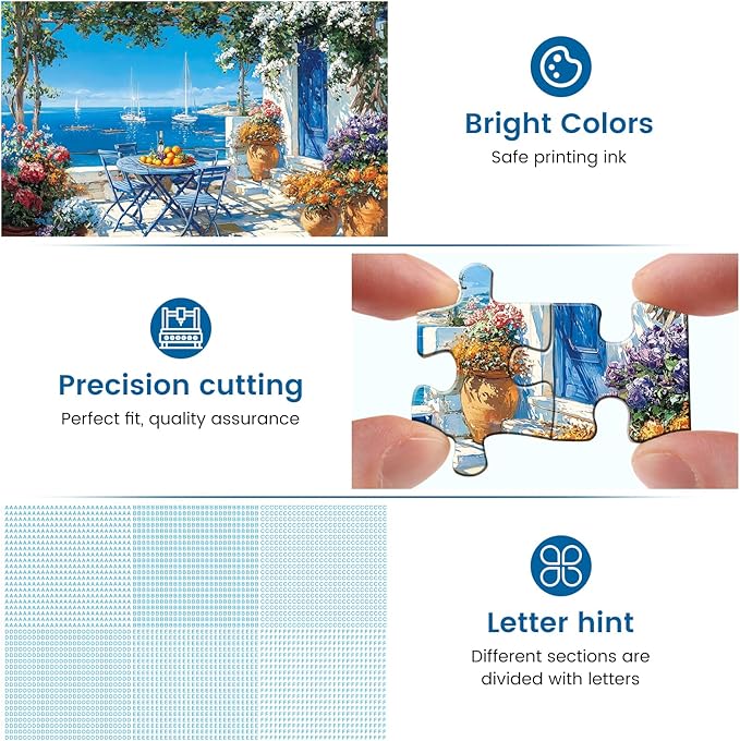 500 Piece Puzzles for Adults,Jigsaw Puzzles 500 Pieces Beach Puzzles,Beautiful Yard Puzzle Flower Puzzle Games for Adults Senior Recycled Cardboard Family Activity Game Nights Gift Toy