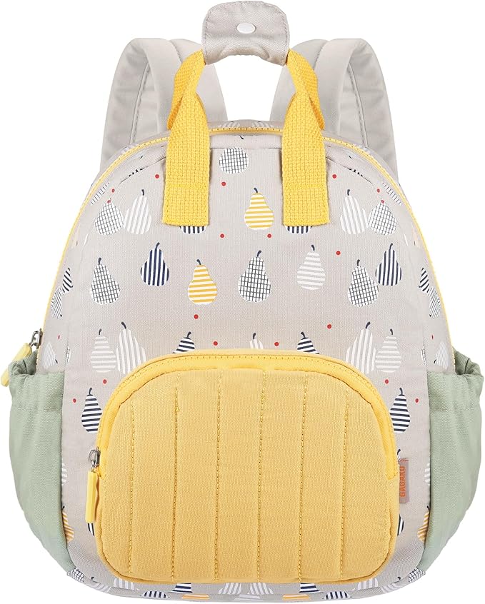 GAGAKU Toddler Backpack for Girls - Kids Backpacks 2-6 years old Cartoon Breathable Comfortable Preschool Mini Backpack for School Travel - Grey Pear