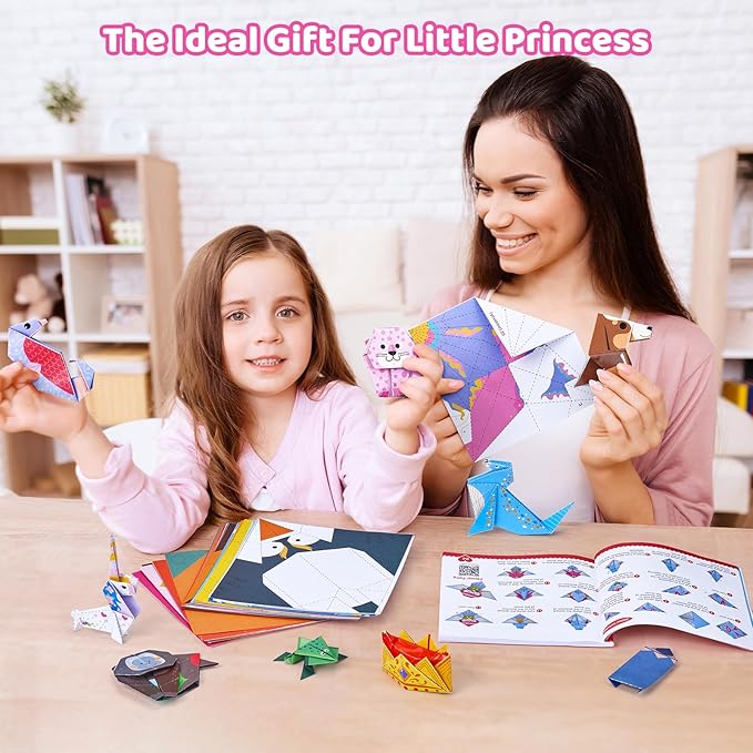 JoyCat Origami Paper Kit for Kids,180 Sheet 5.5x5.5 Colorful Paper,73 Unique & Unicorn Style with Instruction Book,Art&Crafts Supply Set for Ages 5-12 Girl,Ideal DIY & Educational Toy,Gift for Kids