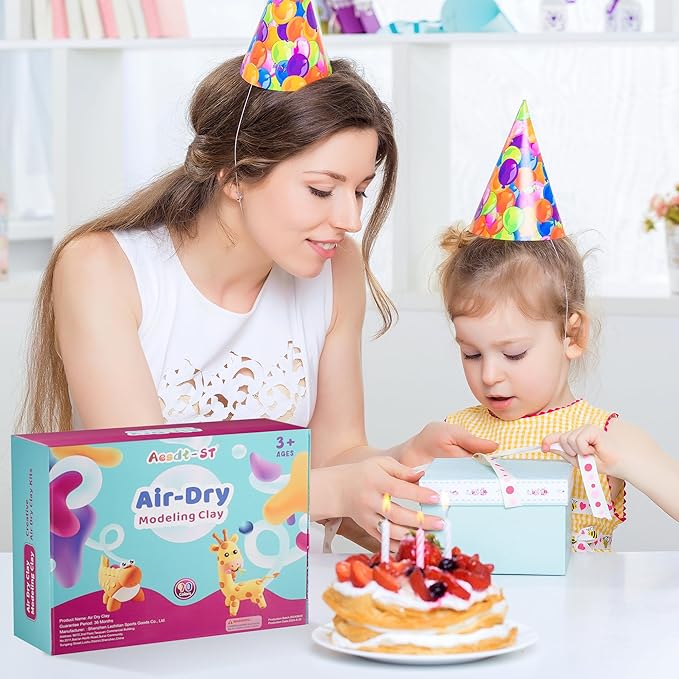 Air Dry Clay 90 Colors, Modeling Clay for Kids, DIY Model Magic, Molding Clay Kit with Sculpting Tools, Non-Sticky Soft and Super Light, Arts and Crafts Gift for Boys Girls Kids