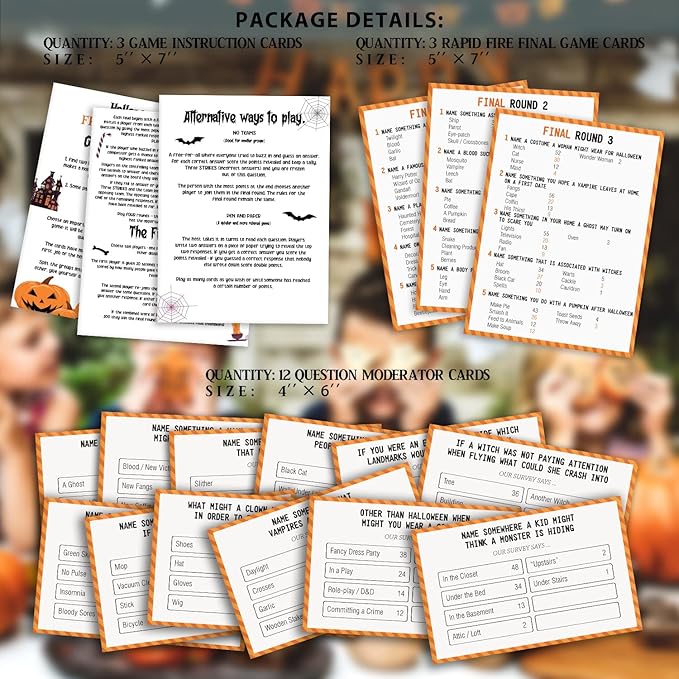 Halloween Friendly Feud Quiz, Halloween Party Game Activity, Feud Trivia Quiz - 005I