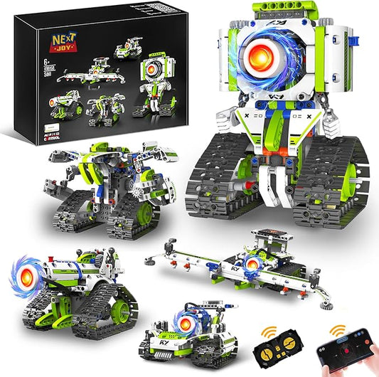 STEM Robot Building Kit Toys for Kids Ages 8-12,2025 New 5 In1 STEM Toys Robotics Set for Boys Girls,337 Pcs Blocks App & Remote Control Robot Building Set, Science Kit for Kids 8-12