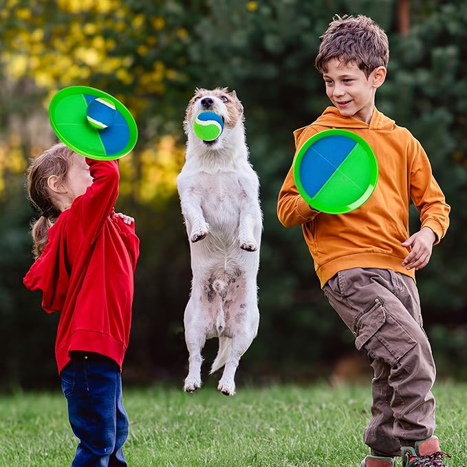 EVERICH Toss and Catch Ball Game Set & Paddle Ball Set, 4 Paddles 4 Balls 4 Birdies for Kids Teens Adults, Outdoor Indoor Beach Yard Pool Toy Games for Family Fun, All-Season Play Birthday Easter Gift