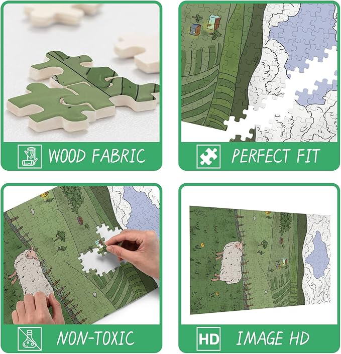 1000 Piece Puzzles for Adults and Seniors - Autumn Rural Cottage Rounded Corner Wooden Puzzle - Fun Wall Art - Unique Gift - Great Gift for Puzzle Lovers