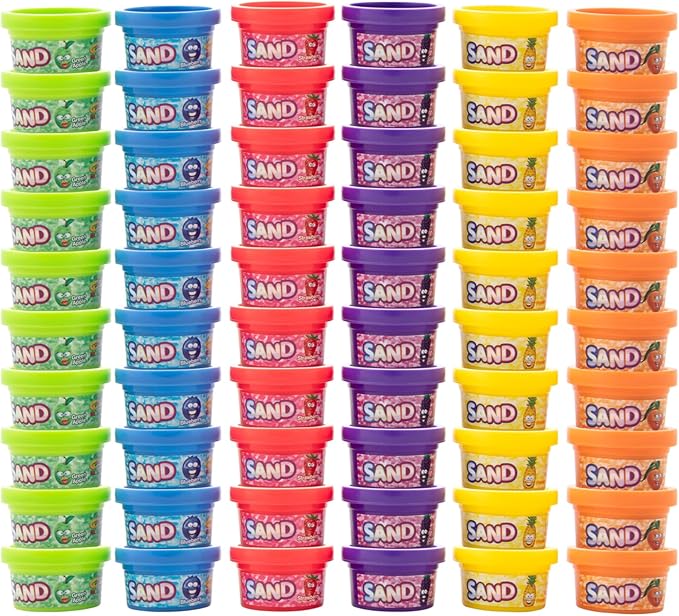 Crayola Play Sand, Silly Scents | 60 x 1oz Tubs of Moldable Play Sand in 6 Bright Colors | Christmas Party Favors for Kids Goodie Bags, Classroom Prizes, Sensory Bin Toys, Bags