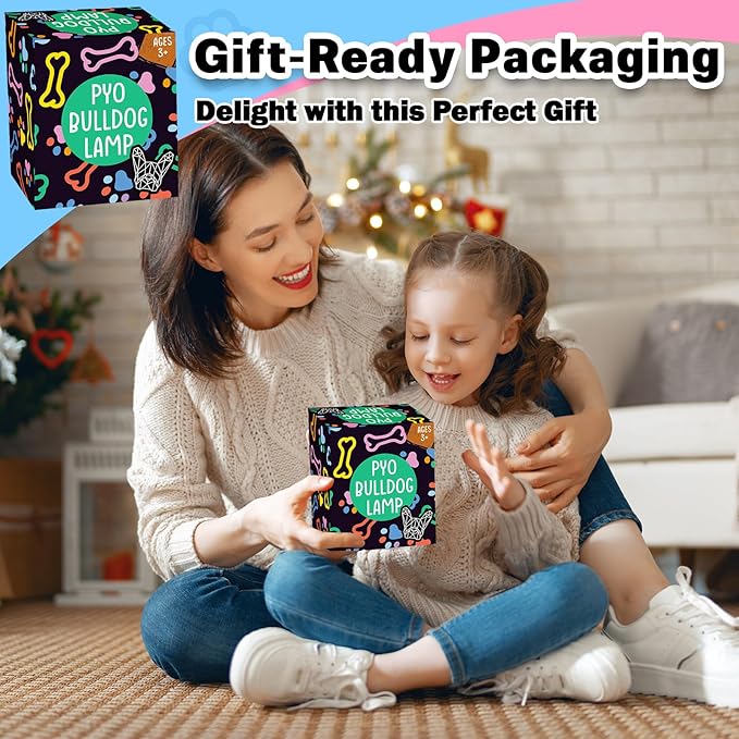 FUNZBO Paint Your Own Dog French Bulldog Lamp Kit - Arts and Crafts Supplies Painting Kits for Kids Teens Adults, DIY Night Light Dog Toy for Toddler Girl Boy Ages 3 4 5 6 7 8 9 10 11 12 Birthday Gift