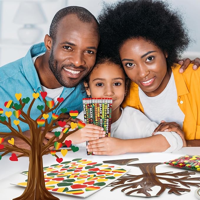 Cinrobiye 30 Sets Black History Month Party Supplies Craft Kits,African American Ornaments Decorations DIY Sets BHM Festival Crafts Decor for Kente Party Classroom Activities (BHM 1)