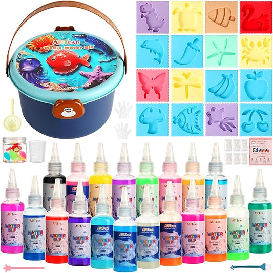 ARTPAR Magic Water Elf - 20 Colors Aqua Fairy Water Gel kit for Kids, Create Your Own Water Pets & Fairy Toys, Fun Sensory Crafts for Boys Girls Ages 3-12 Year