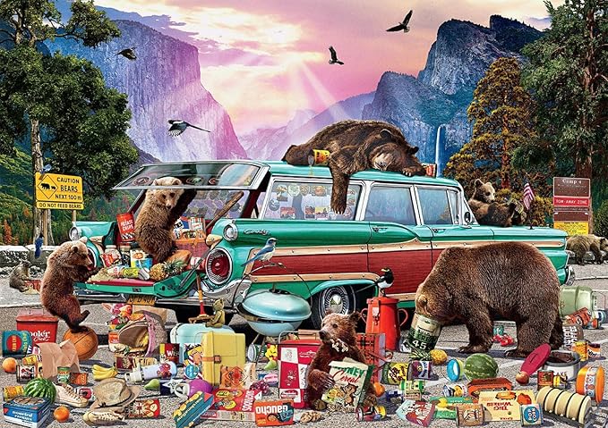 Buffalo Games - Garry Walton - Yosemite Picnic - 300 Piece Jigsaw Puzzle for Adults Challenging Puzzle Perfect for Game Nights - Finished Puzzle Size is 21.25 x 15.00