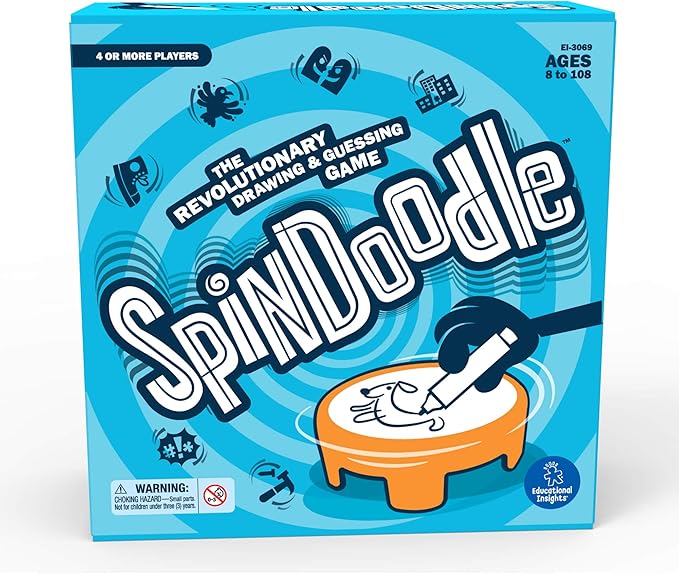 Educational Insights Spindoodle - Fun Board Games for Adults, Teens and Kids, Party Games for Family Game Night, Funny Quick Drawing Game, Guess The Sketch, Groups of 4 Ages 8+