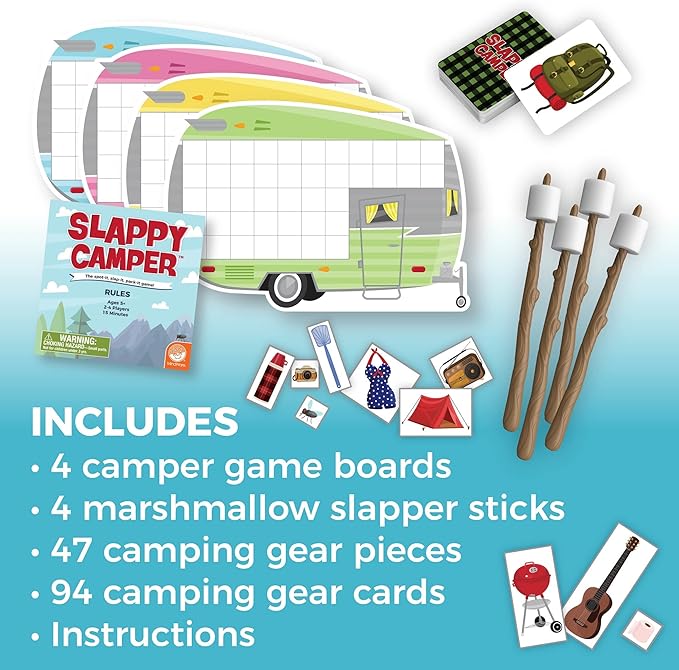 MindWare Slappy Camper Strategy Game - Think Fast and Fill Your Camper – for 2-4 Players – Ages 5 and Up