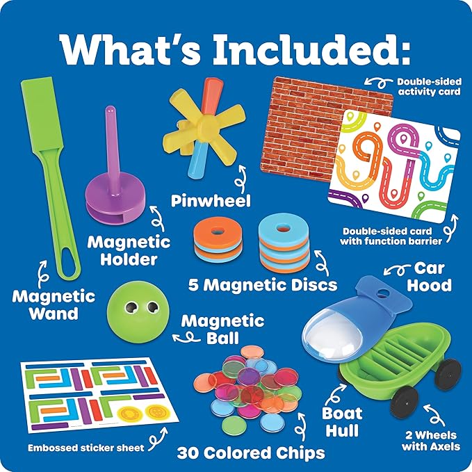 Learning Resources STEM Explorers Magnetworks, Magnetic Science Set, Physics Experiment Toys for Kids, Kindergarten and Preschool Classroom, Force and Motion Kit for Boys and Girls, Ages 5 and Up