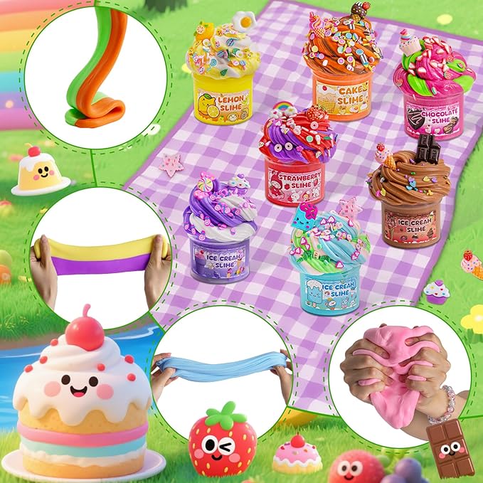 18 Pack Slimes, Slime Kids, Cloud Slime kit for Girls Ages 8-12, Toys for Girls and Boys, for Kids Slime Set Party kit Goodie Bag Stuffers, 4 5 6 7 8 9 10 Year Old Girl Birthday Gift Cute Stuff