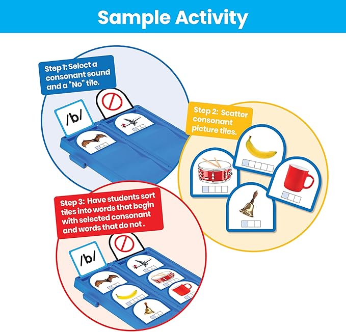 hand2mind Sort That Sound! Activity Set, Phonemic Awareness, ESL Teaching Materials, Science of Reading Manipulatives, Letter Sounds for Kindergarten, Speech Therapy Tools, Phonics Flash Cards