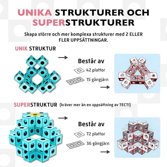 Kinetic Building System - Cubes with Seismic Moves - Consists of 3-Dimensional Interconnected Cubes - Build Over 50 Dynamic Structures - by Fun in Motion Toys