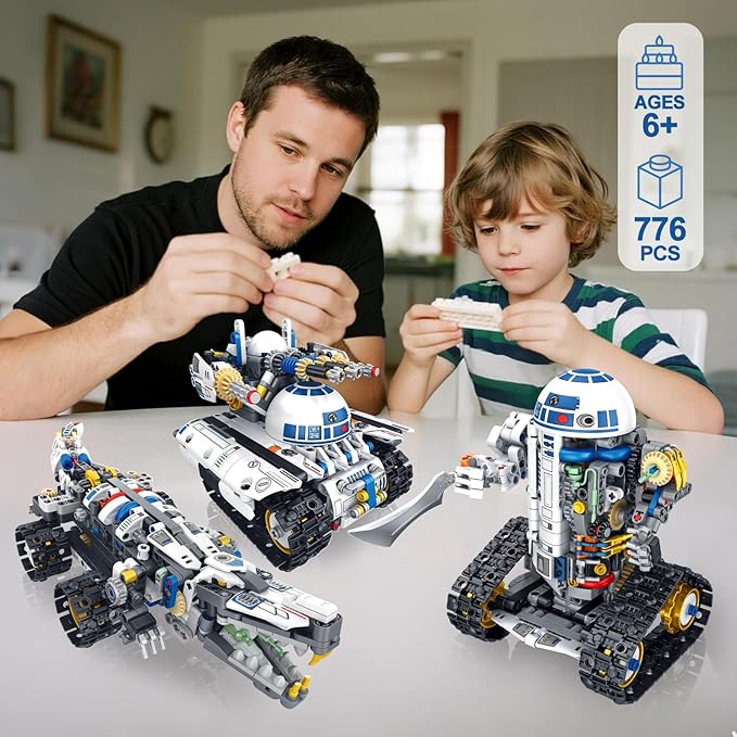 3 in 1 STEM robotics Building Kit, 776 PCS APP/Remote Control Robot Space Wars Toy Building Block Sets, Compatible with Lego Star robotics Control & Programming Robot Birthday Gifts for Boys Age 8-14+