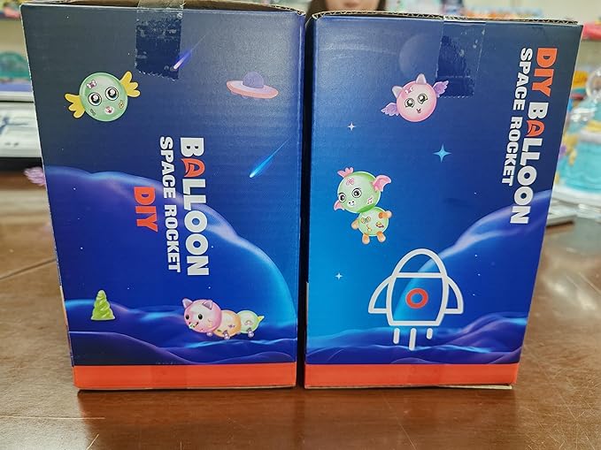 nicknack 195pcs Space Rocket DIY Balloons with Pump, DIY Sticky Balloon Maker Toy Craft Kits for Kids,Magic Balloon Kit with Bouncy Balloons Stickers Accessories, Toy Gift for Kids Boys Girls Ages 3+
