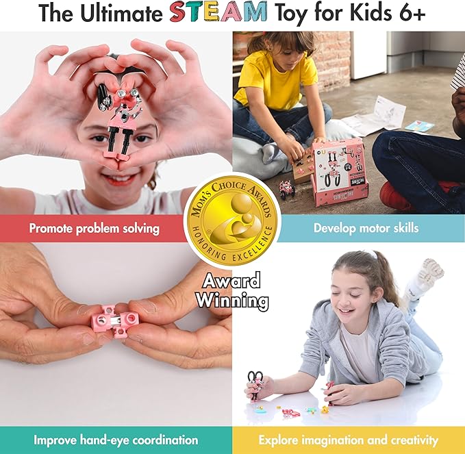 The Off Bits JoyBit Build Your Own Robot Toy Construction Set, Educational Easter Gift Ideas STEM Activities Learning Kit, Creative Build and Play Model Kit Steam Toys for 6 7 8 9 10+ Year Old