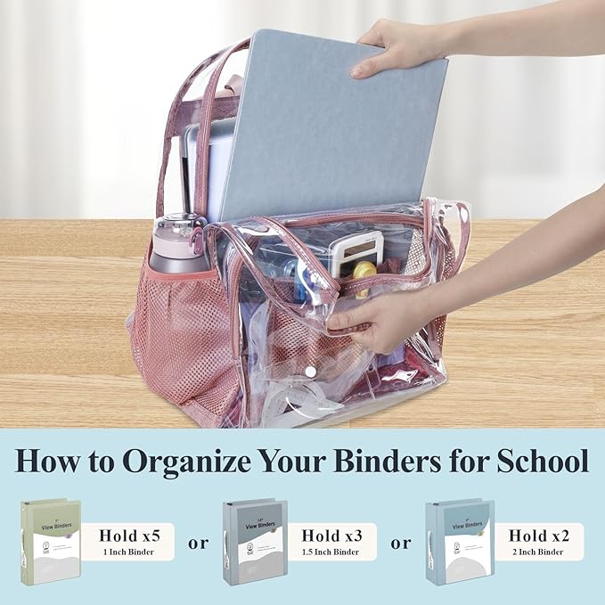 PACKISM Clear Backpack - 17 inch Heavy Duty Clear Backpacks for School, Large Transparent Bookbag for Students (Age 12+)