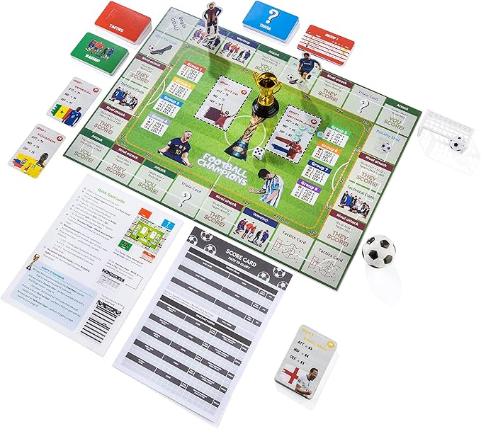 Football Champions Board Game - Family Board Games for Kids and Adults - Soccer Strategy Board Game Ages 14+ - Sports Trivia Game for 1-4 Players - Limited 2023 Cup Edition - by SanDim Creations