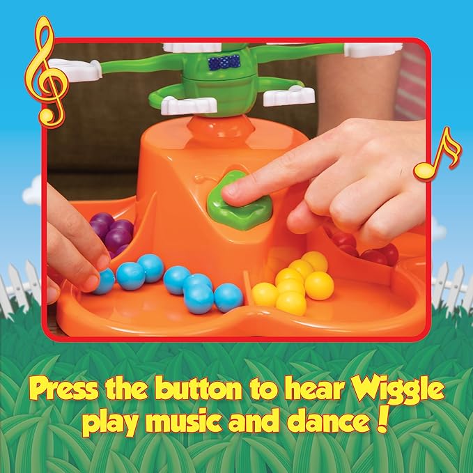 PlayMonster Giggle Wiggle Board Games for Kids, Hand-Eye Coordination, Preschool Games, The Twisting-Turning Race to Get Your Marbles to The Top Game, Ages 4+, Batteries Not Included