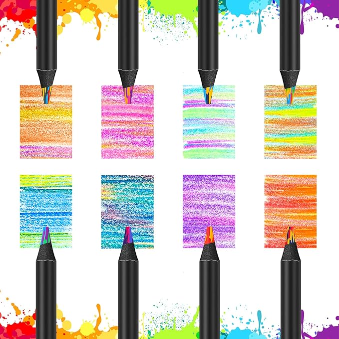Hapikalor 8-Color Rainbow Colored Pencils for Adult Coloring Books, Aesthetic Drawing Pencils, Jumbo Coloring Pencil, Art Supplies for Adults, Cute Art Kit Fun Color Pencil Set, Gifts for Kids
