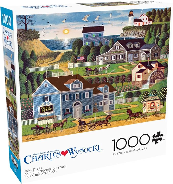 Buffalo Games - Charles Wysocki -Sunset Bay - 1000 Piece Jigsaw Puzzle for Adults -Challenging Puzzle Perfect for Game Nights - Finished Size is 26.75 x 19.75