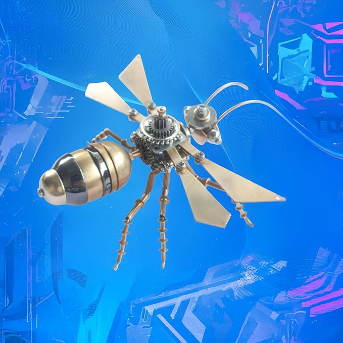 Steampunk Metal Insect Steampunk Bug Mechanical Steampunk Sculpture Steampunk mMechanical Insect Clockwork 3D Steampunk Metal Puzzle, Mechanical Insects Model (Flying Ants)