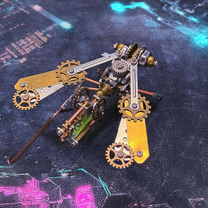 Steampunk Metal Insect Bug Mechanical Steampunk Sculpture Steampunk Mechanical Insect Clockwork 3D Steampunk Metal Puzzle Kits for Adults (Mechanical Bee B)